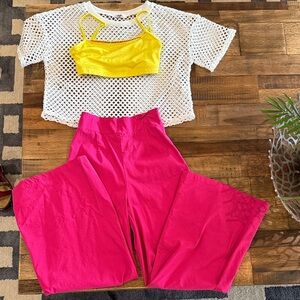 Weissman Yellow and Pink Kids Dance Costume